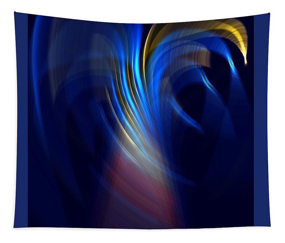 Abstract Art Tapestry featuring the digital art Sunray Blues by Ronald Mills