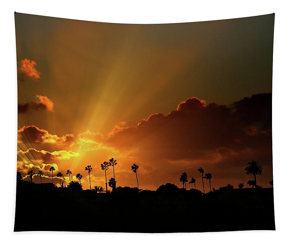 Sunset Tapestry featuring the photograph Sunrays as Sunsets by Russ Harris