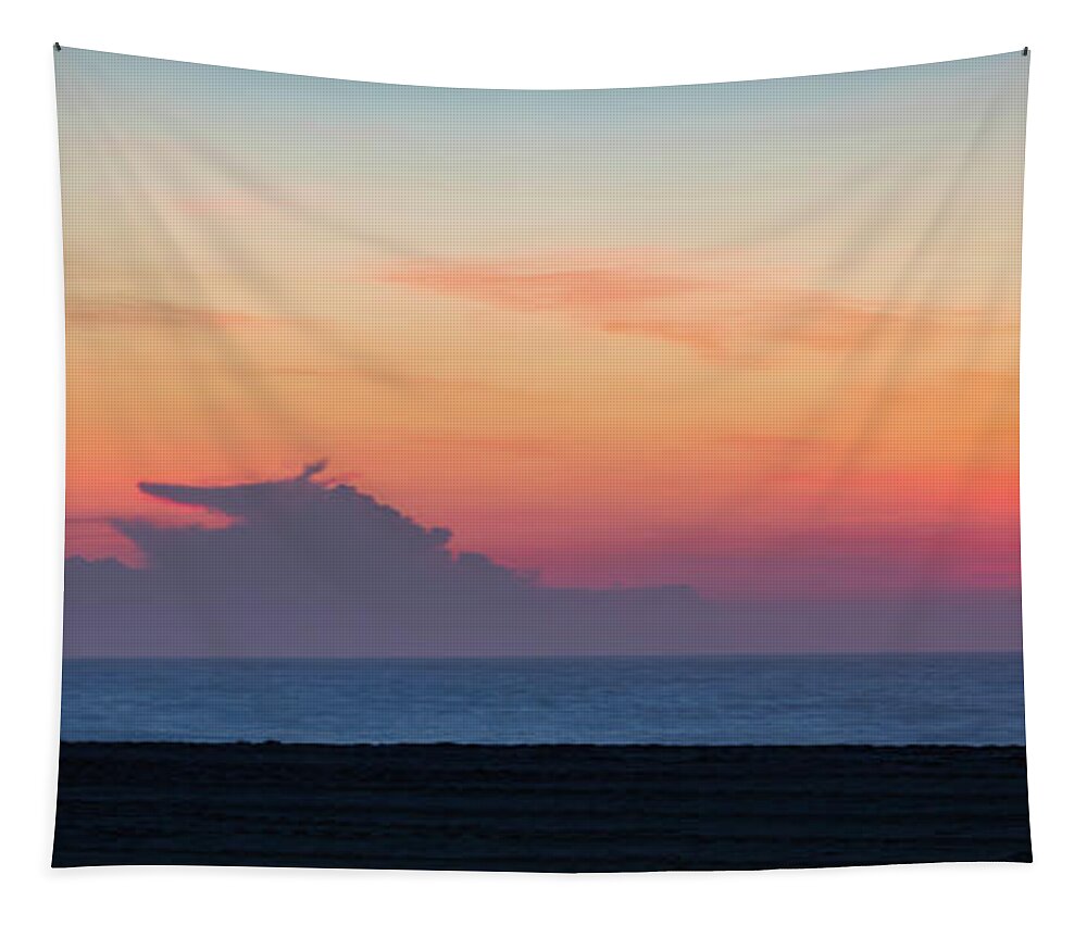 Ocean Tapestry featuring the photograph Sunrise along the ocean by Izet Kapetanovic