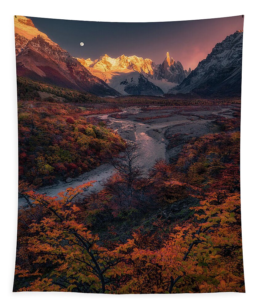 Cerro Torre Tapestry featuring the photograph Sunrise at Cerro Torre by Henry w Liu