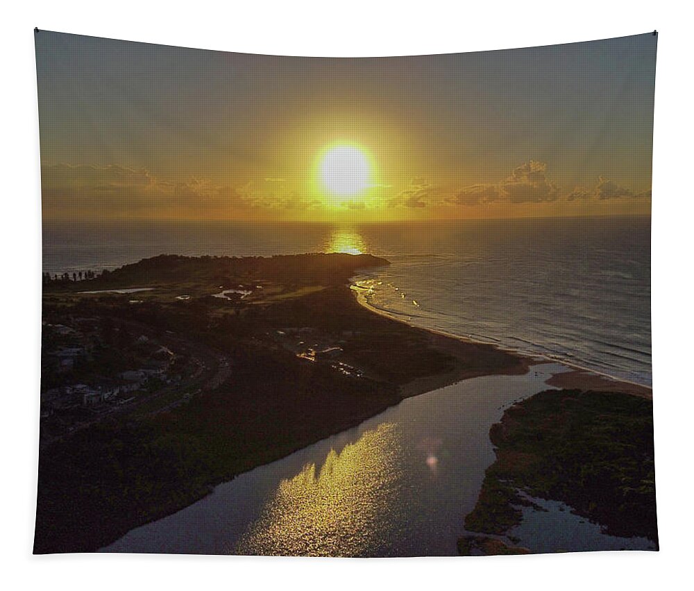 Road Tapestry featuring the photograph Sunrise at Long Reef by Andre Petrov