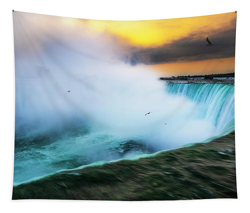 Canada Tapestry featuring the photograph Sunrise at the Falls by Dee Potter