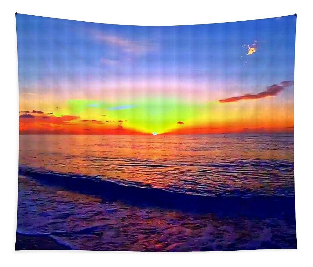 Sunrise Tapestry featuring the photograph Sunrise Beach 11 by Rip Read