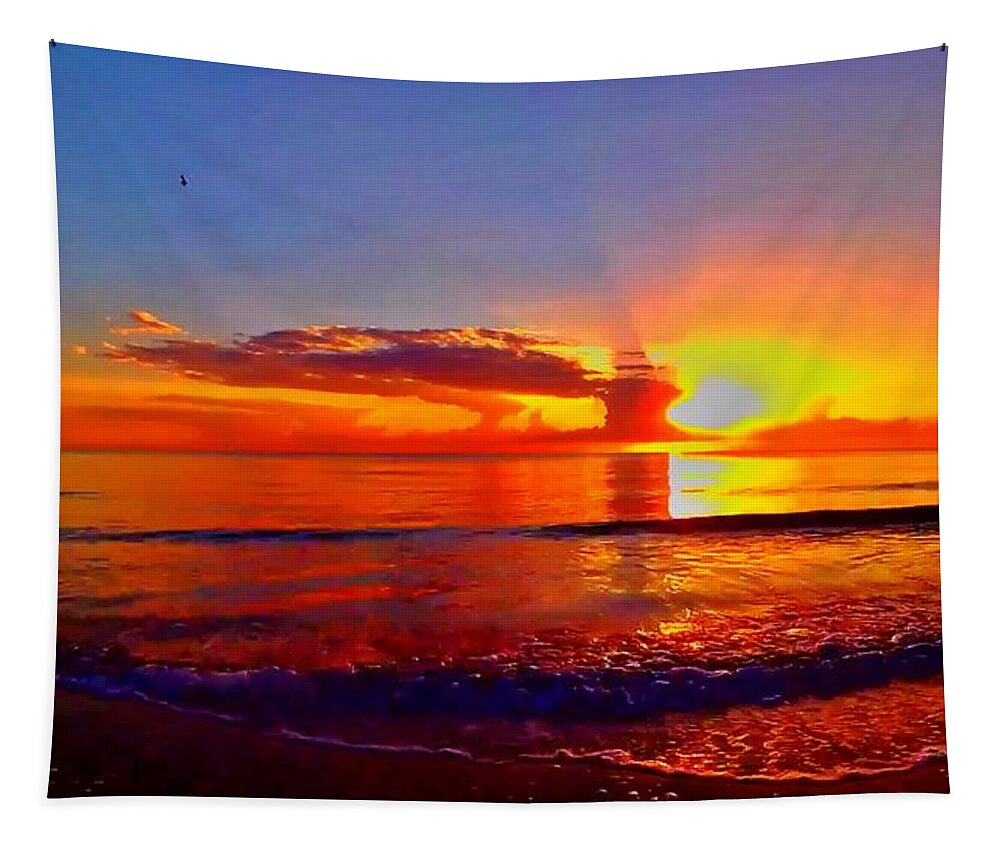 Sunrise Tapestry featuring the photograph Sunrise Beach 48 by Rip Read