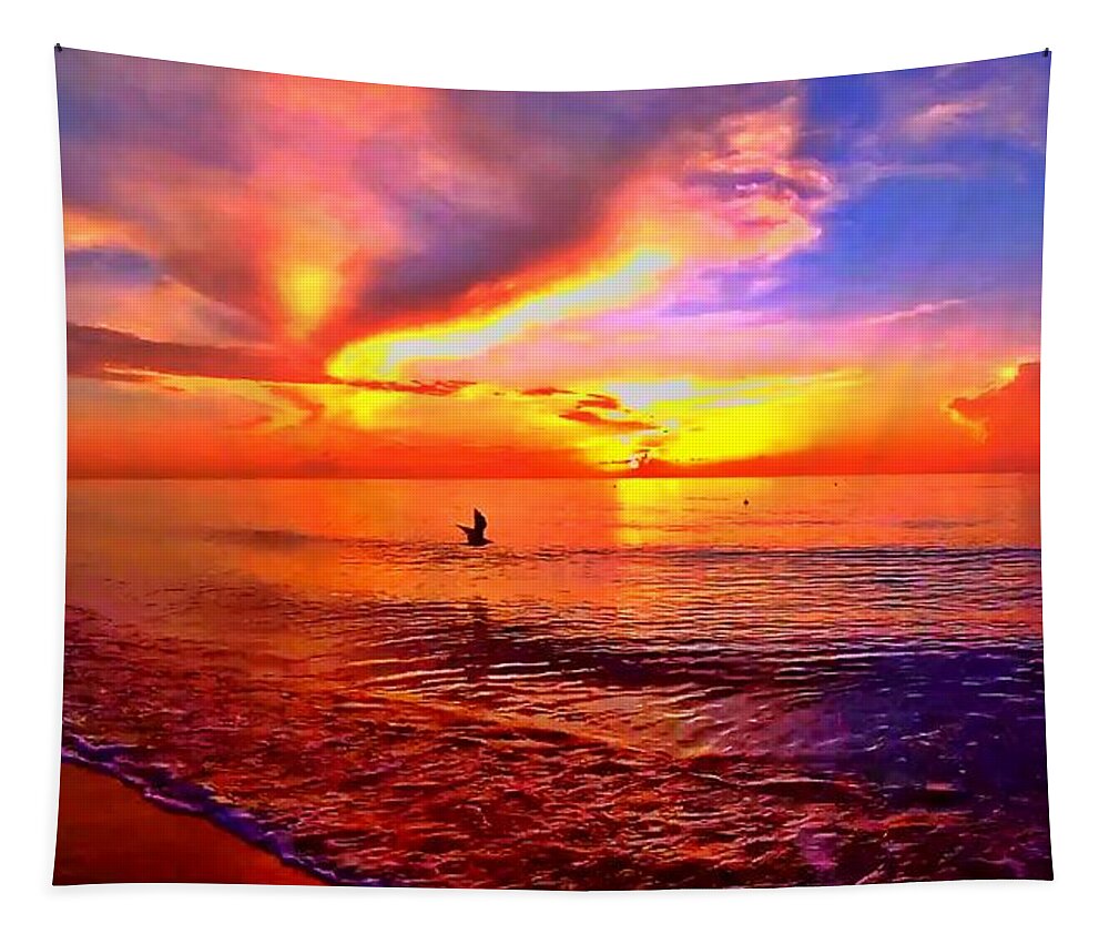 Sunrise Tapestry featuring the photograph Sunrise Beach 782 by Rip Read