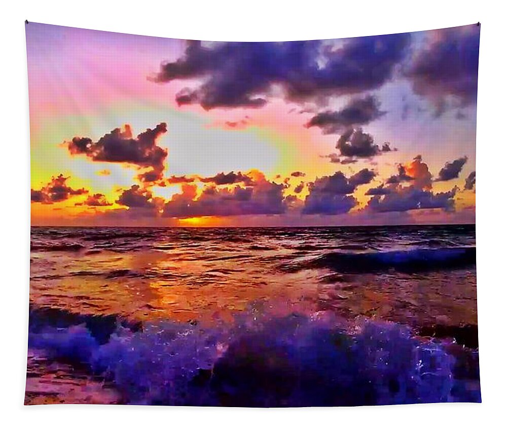 Sunrise Tapestry featuring the photograph Sunrise Beach 783 by Rip Read
