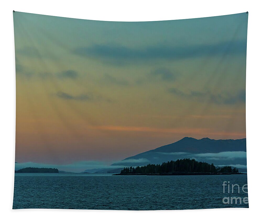 Alaska Tapestry featuring the photograph Sunrise Colors in the Inside Passage by Nancy Gleason