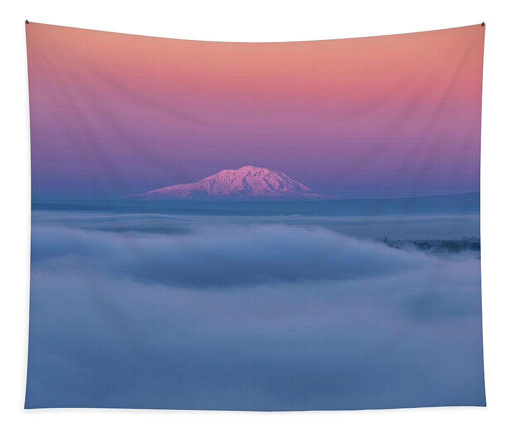 Sunrise Fog Tapestry featuring the photograph Sunrise fog by Lynn Hopwood