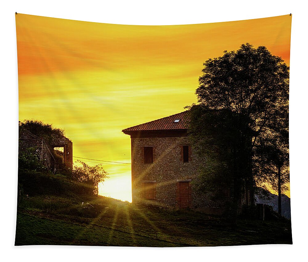 Northern Spain Tapestry featuring the photograph Sunrise In Asturias by Chris Lord