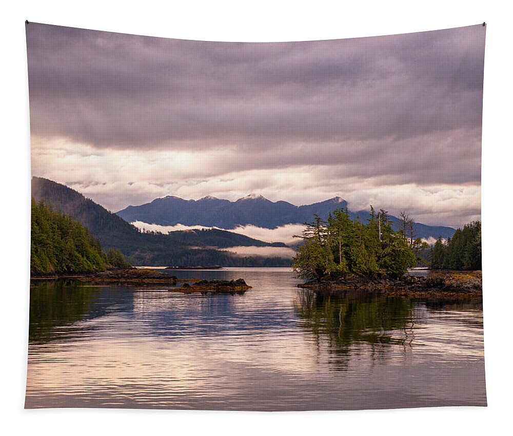 Nootka Sound Tapestry featuring the photograph Sunrise in Kyuquot by Canadart -