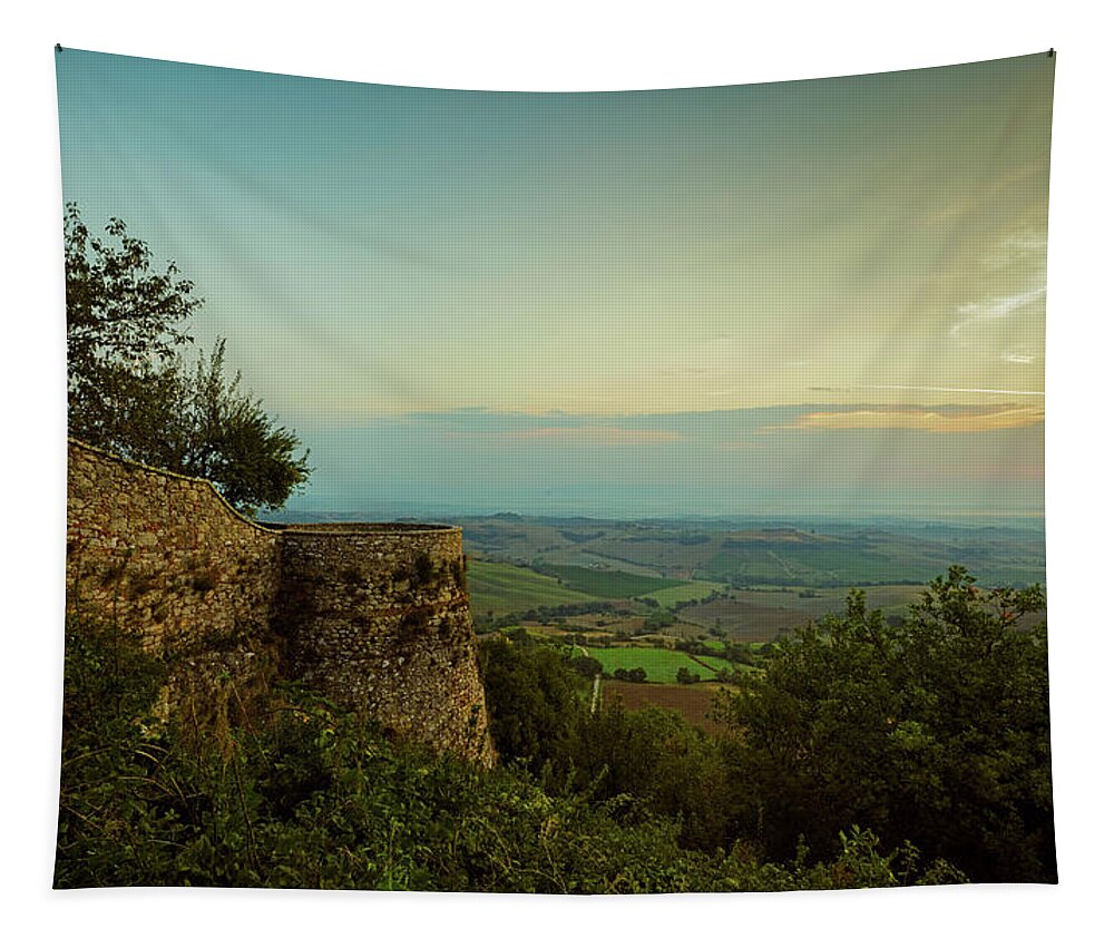 Chiana Valley Tapestry featuring the photograph Sunrise In The Val di Chiana by Mike Schaffner