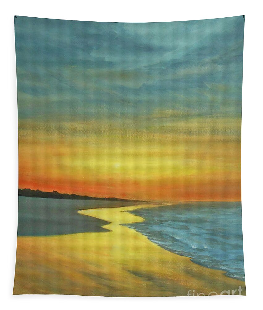 Abstract Tapestry featuring the painting Sunrise by Jane See