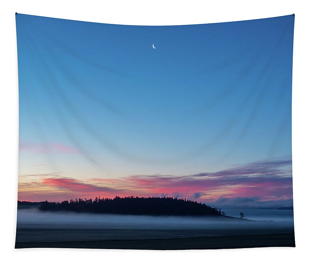  Night Tapestry featuring the photograph Sunrise on Ebey's Praire by Leslie Struxness
