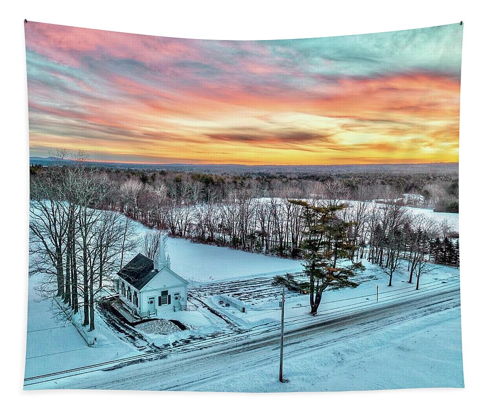  Tapestry featuring the photograph Sunrise on Salmon Falls Road by John Gisis