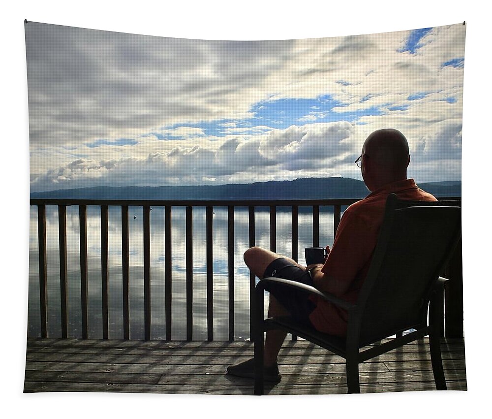 Deck Tapestry featuring the photograph Sunrise on the Deck by Carol Jorgensen