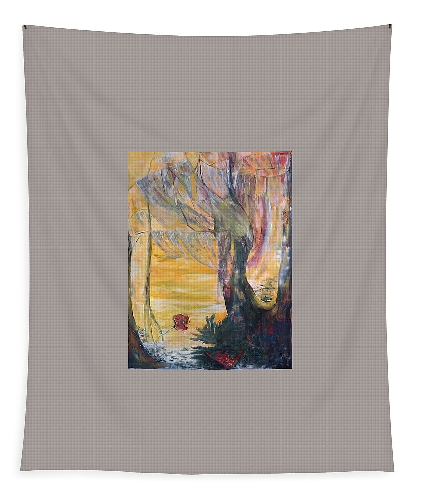 Sunshine Tapestry featuring the painting Sunrise on Wilmington Island by Peggy Blood