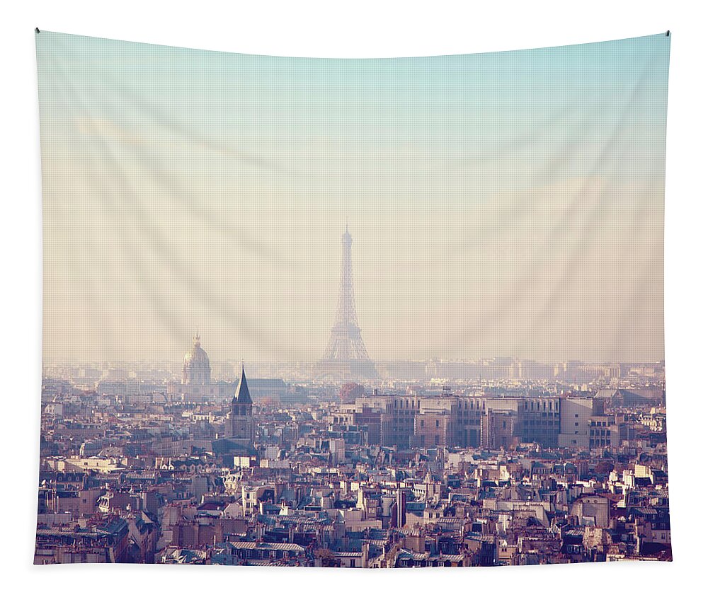 Paris Tapestry featuring the photograph Sunrise Over Paris by Melanie Alexandra Price