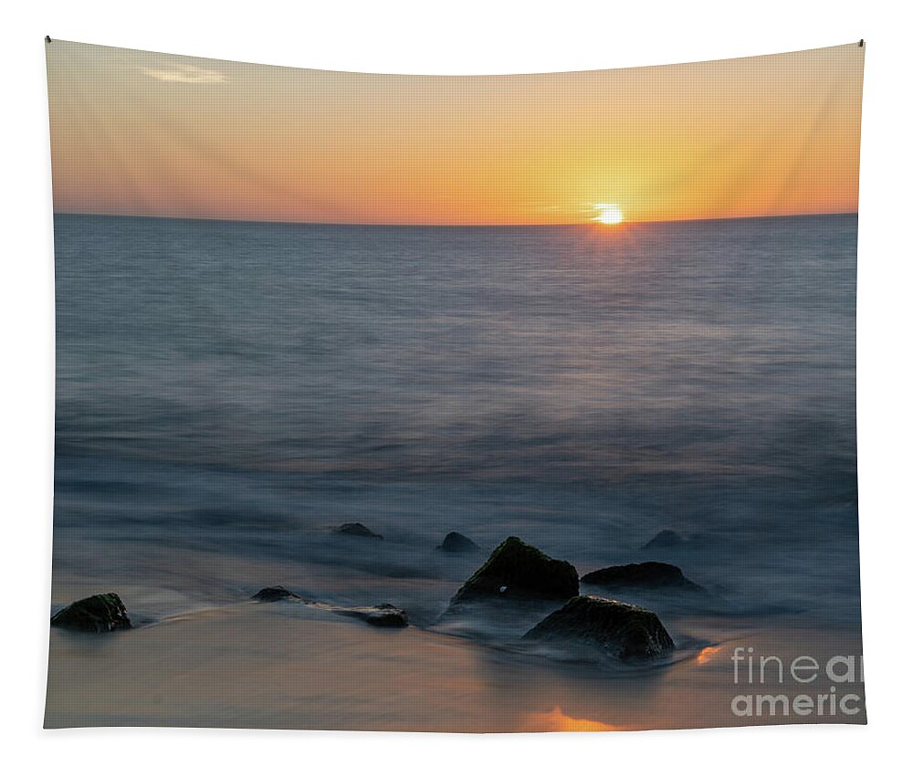 Ocean City Tapestry featuring the photograph Sunrise over the ocean by Izet Kapetanovic