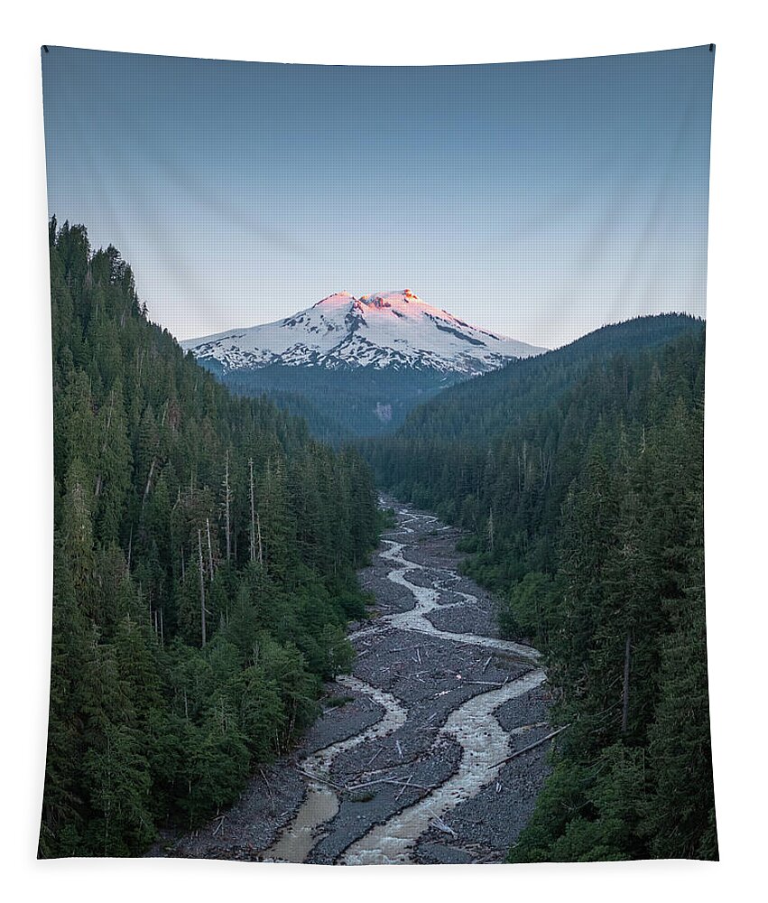 Mount Baker Tapestry featuring the photograph Sunrise Streams by Michael Rauwolf