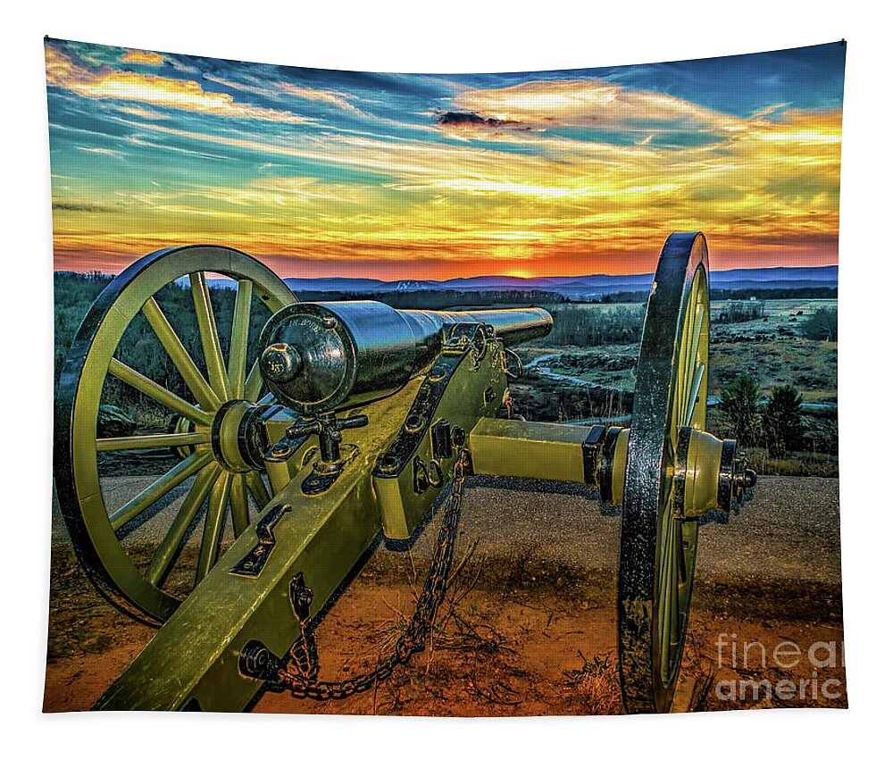 National Park Tapestry featuring the photograph Sunset at Little Round Top by Nick Zelinsky Jr