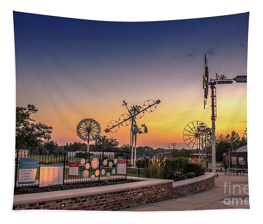 Simpson Tapestry featuring the photograph Sunset at park by Darrell Foster