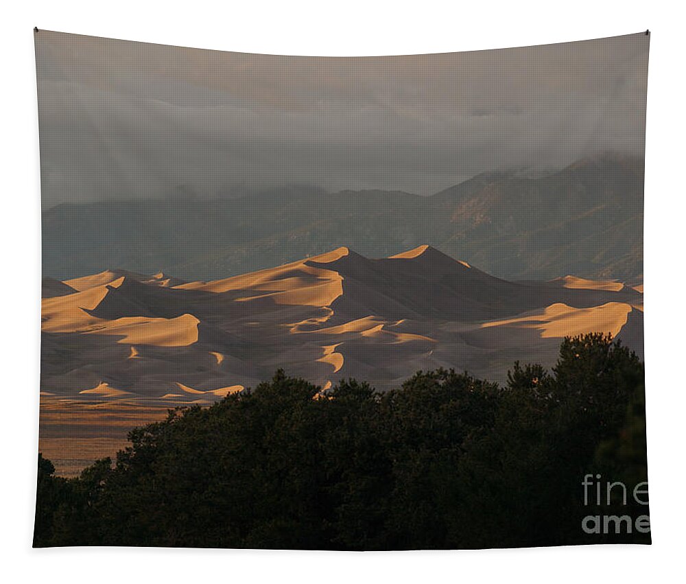 Great Sand Dunes National Park Tapestry featuring the photograph Sunset at the Colorado Dunes by Ken Kvamme