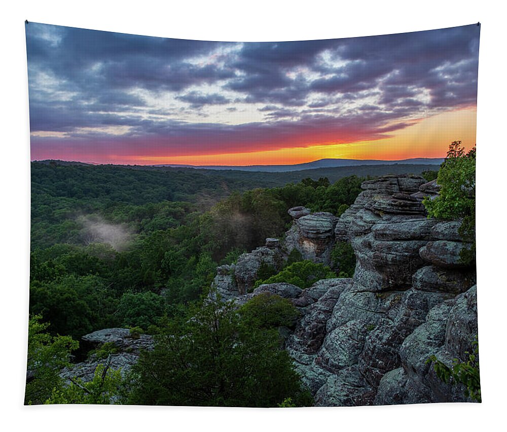 Sunset Tapestry featuring the photograph Sunset at the Garden by Grant Twiss