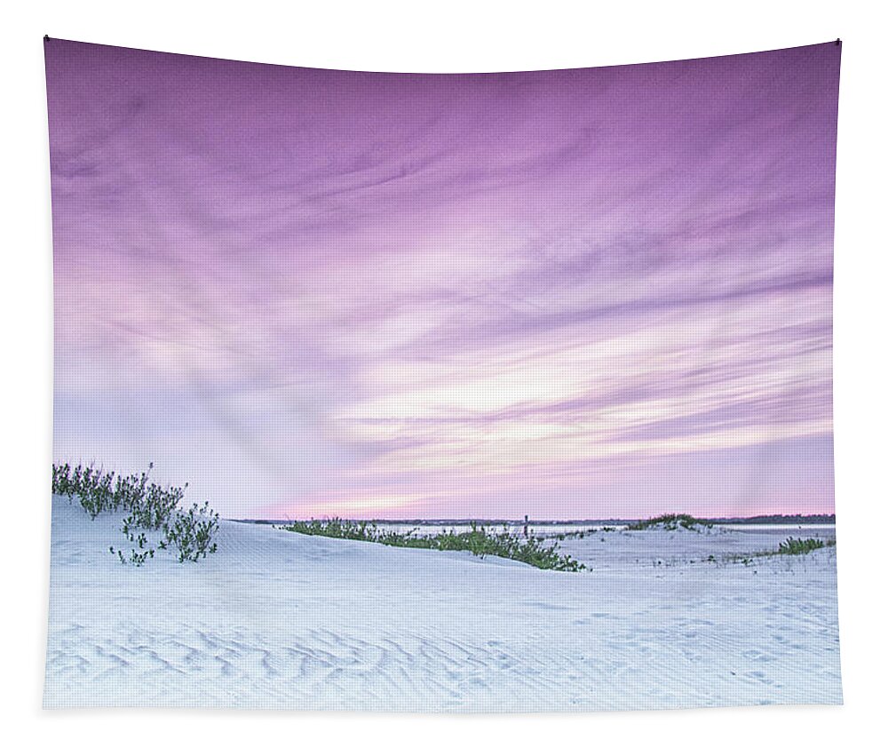 Sunset Tapestry featuring the photograph Sunset at the Point at Emerald Isle North Carolina by Bob Decker