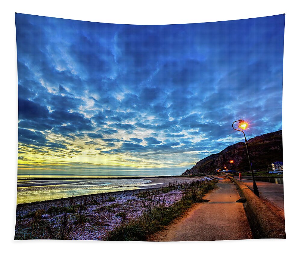 Llandudno Tapestry featuring the photograph Sunset at West Shore, Llandudno by Ian Good