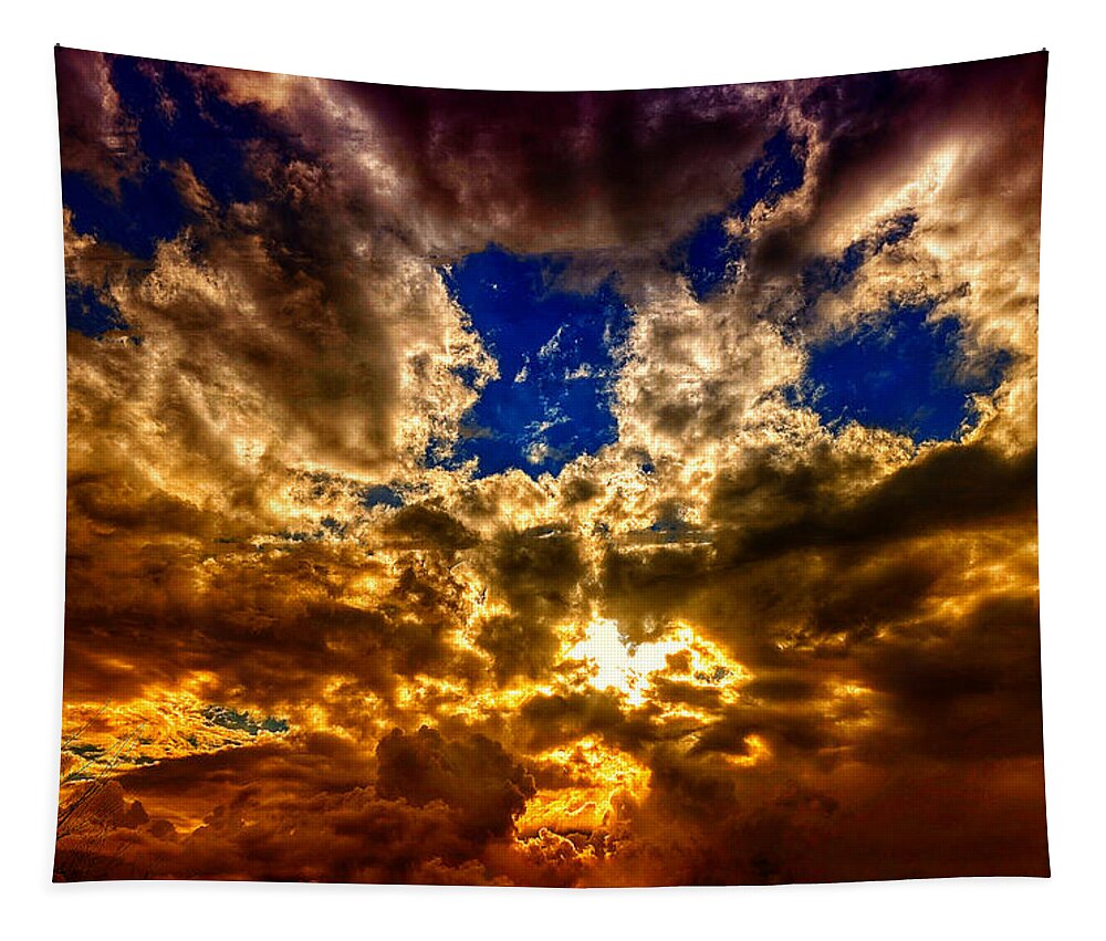 Sunset Tapestry featuring the photograph Sunset Clouds by Dave Zumsteg
