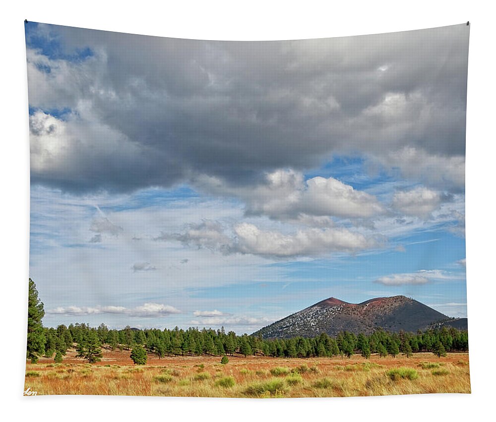 Arizona Tapestry featuring the photograph Sunset Crater from Bonito Park by Jeff Goulden