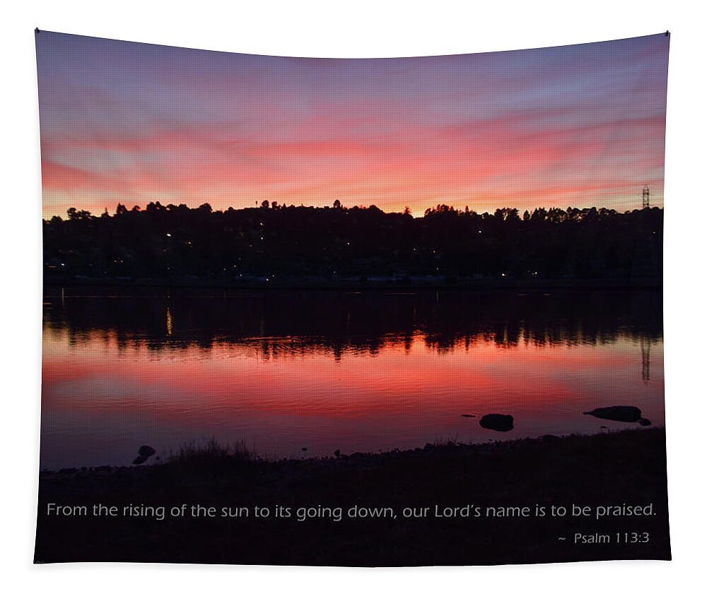 Scripture Tapestry featuring the photograph Sunset Finale by Brian Tada