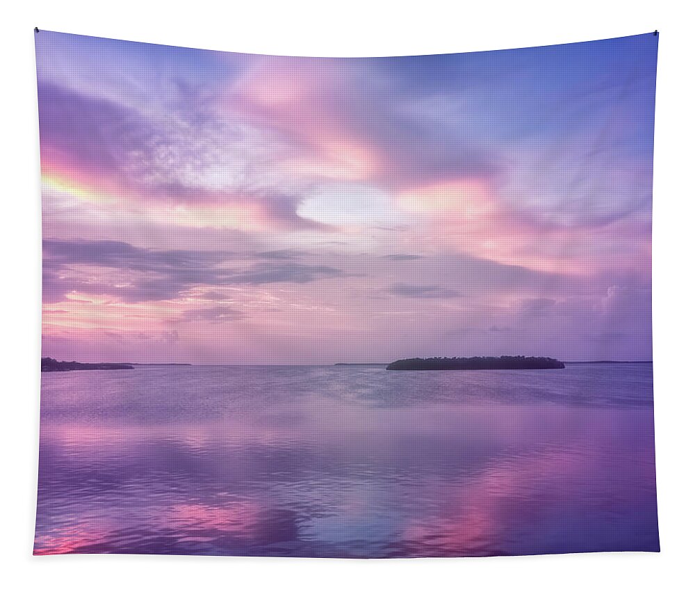 Florida Bay Sunset Tapestry featuring the photograph Sunset Glow by Louise Lindsay
