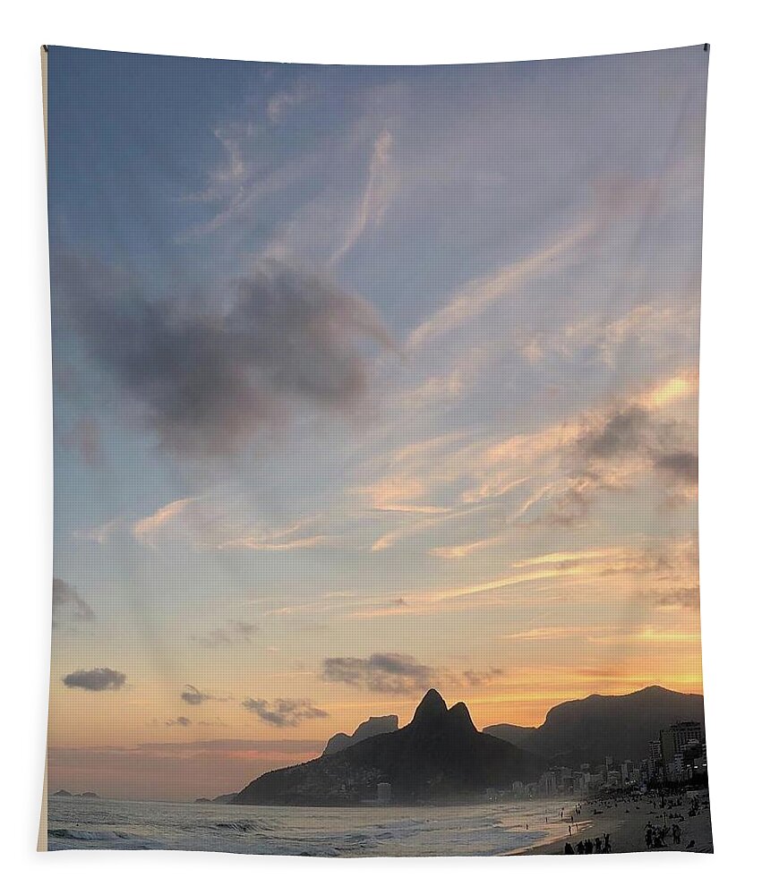 Sunset Tapestry featuring the photograph Sunset in Rio de Janeiro by Bettina X