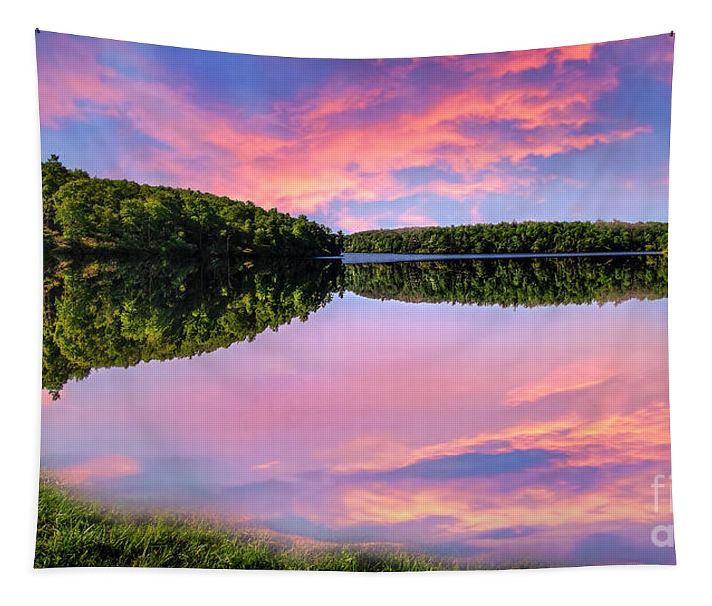 Price Lake Tapestry featuring the photograph Sunset in the Blue Ridge Mountains by Shelia Hunt