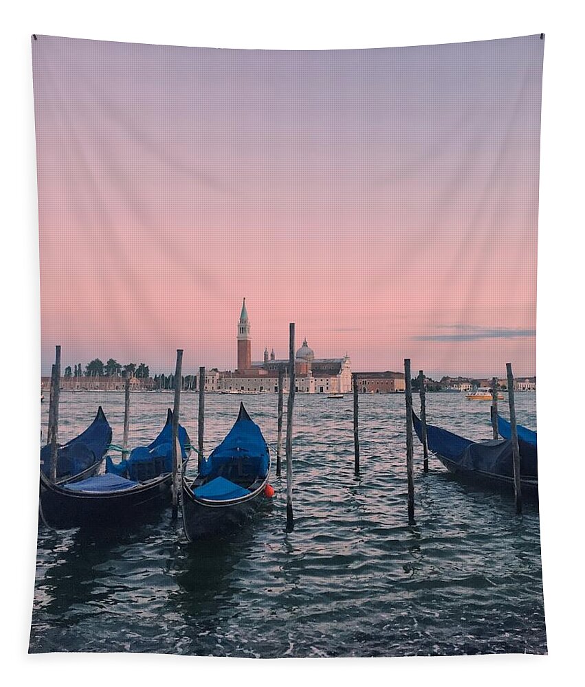 Venice Tapestry featuring the photograph Sunset in Venice by Bettina X