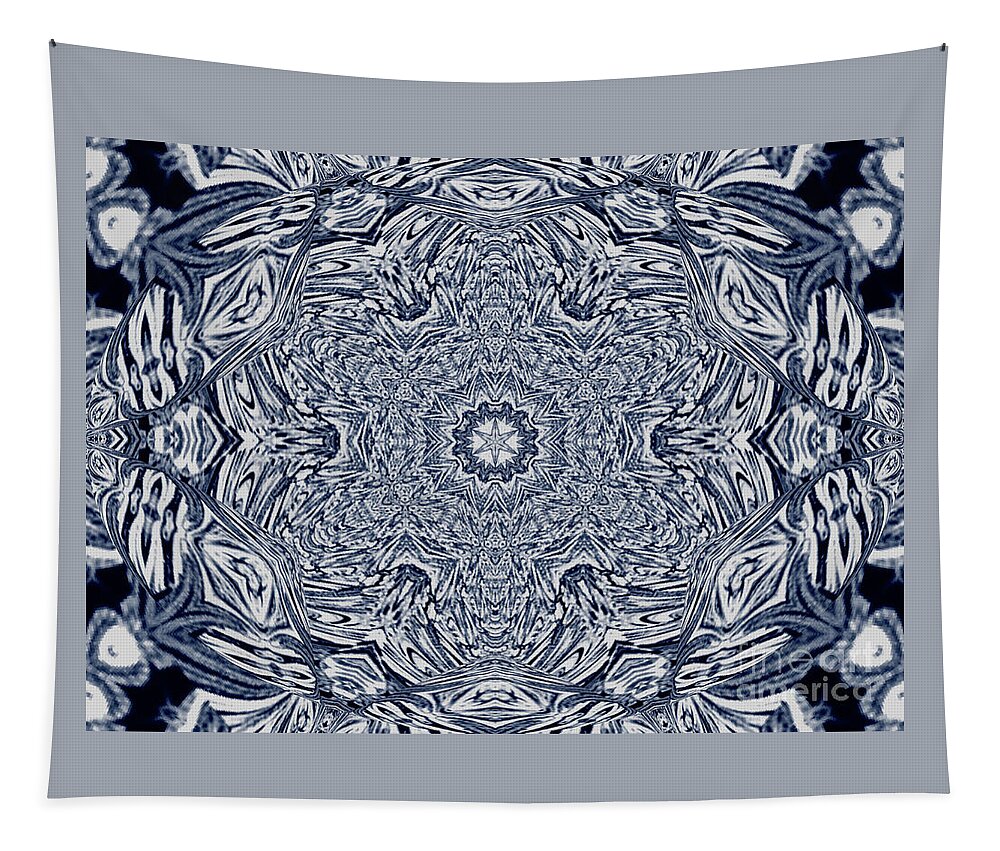 Kaleidoscope Tapestry featuring the digital art Sunset Kaleidoscope - Invert by Charles Robinson