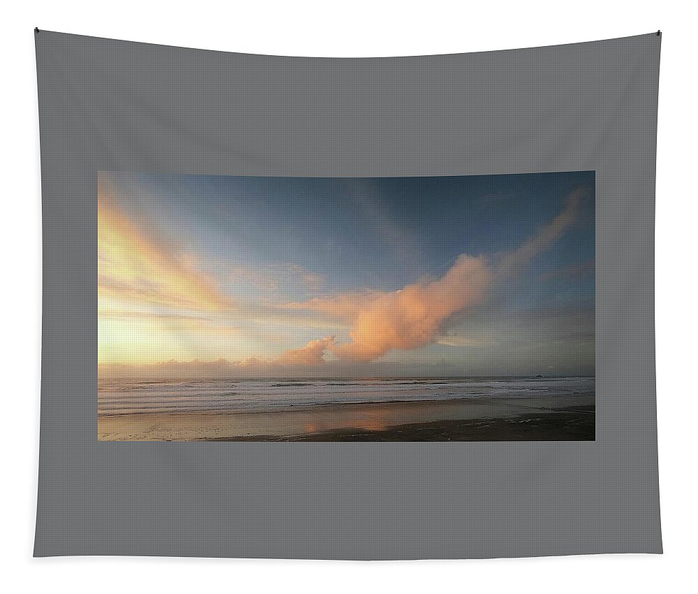 Lincoln City Tapestry featuring the photograph Sunset Lincoln City Oregon by John Parulis