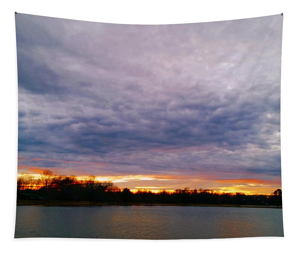 Weather Tapestry featuring the photograph Sunset on 2/3/2020 by Ally White