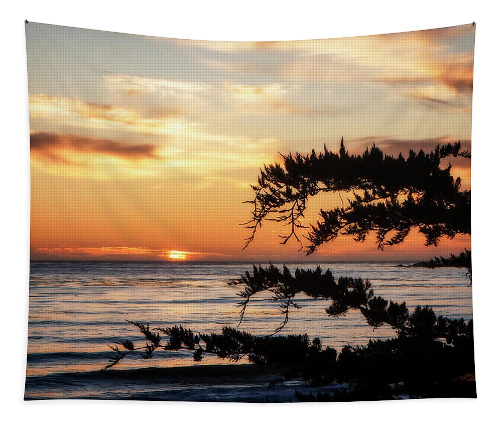Color Tapestry featuring the photograph Sunset on Carmel Bay by Alan Hausenflock