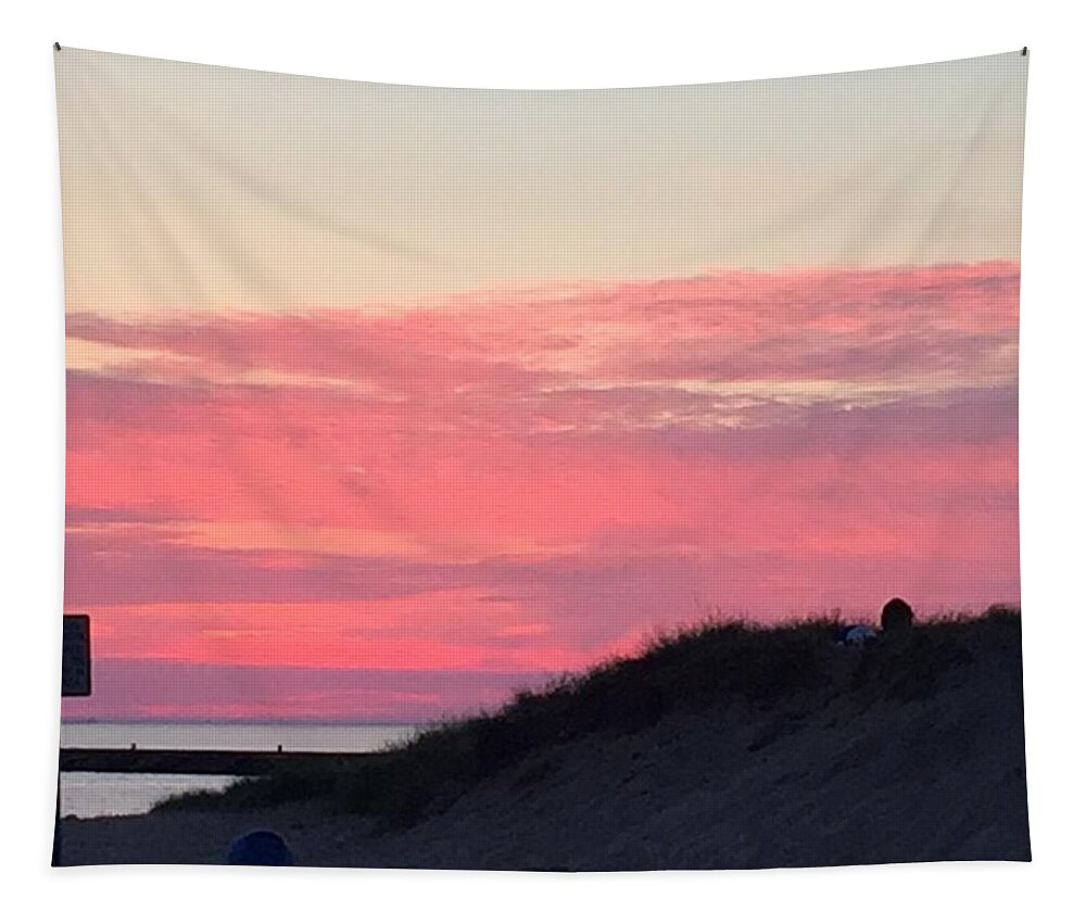 Sunset Tapestry featuring the photograph Sunset on Lake Michigan by Lisa White