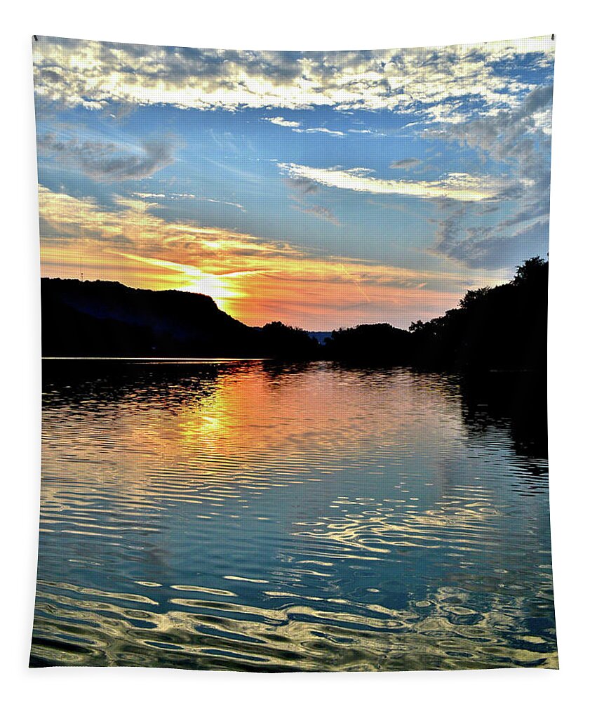 Sunset Tapestry featuring the photograph Sunset on the River by Susie Loechler