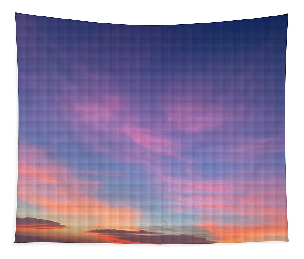 Sunset Tapestry featuring the photograph Sunset pink and purple by Gary Wohlman