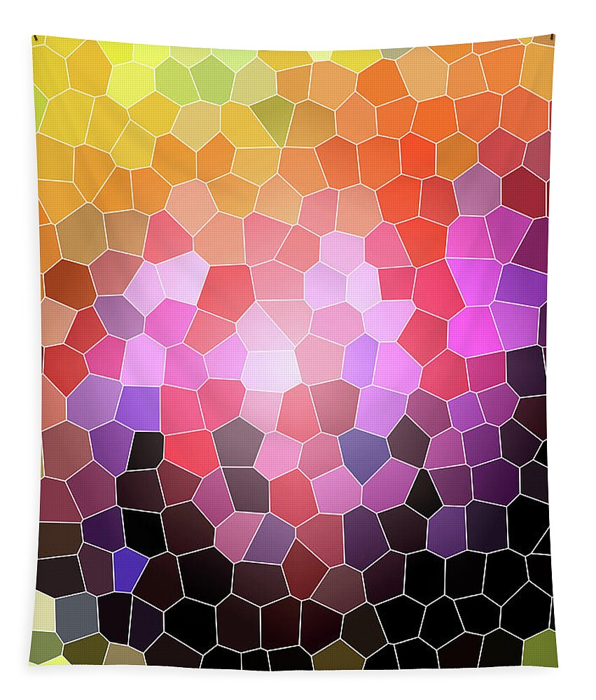 Sunset Tapestry featuring the digital art Sunset Rocks by Melinda Firestone-White