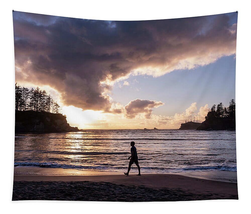 Sunset Tapestry featuring the photograph Sunset Solitude by Steven Clark