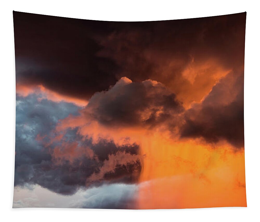 Sunset Tapestry featuring the photograph Sunset through heavy rain by Viktor Wallon-Hars