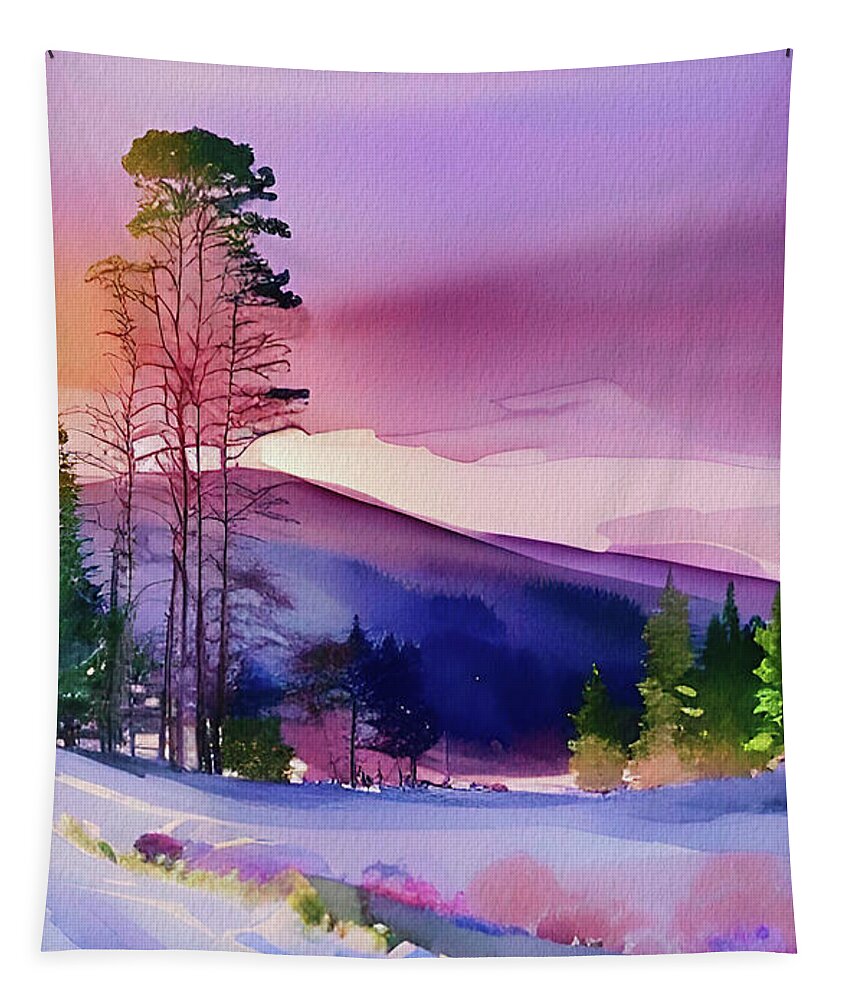 Sunshine Tapestry featuring the digital art Sunshine on Snow by Judi Bagwell