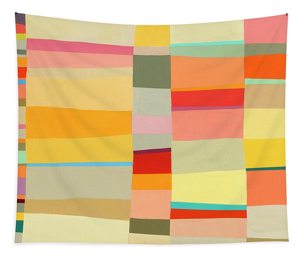Stripes Tapestry featuring the painting Sunshine Stripes Horizontal by Jane Davies