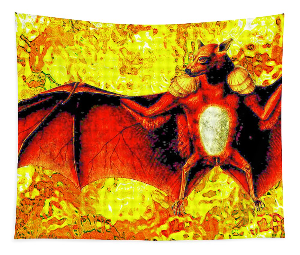 Bat Tapestry featuring the digital art Super Bat by Lorena Cassady