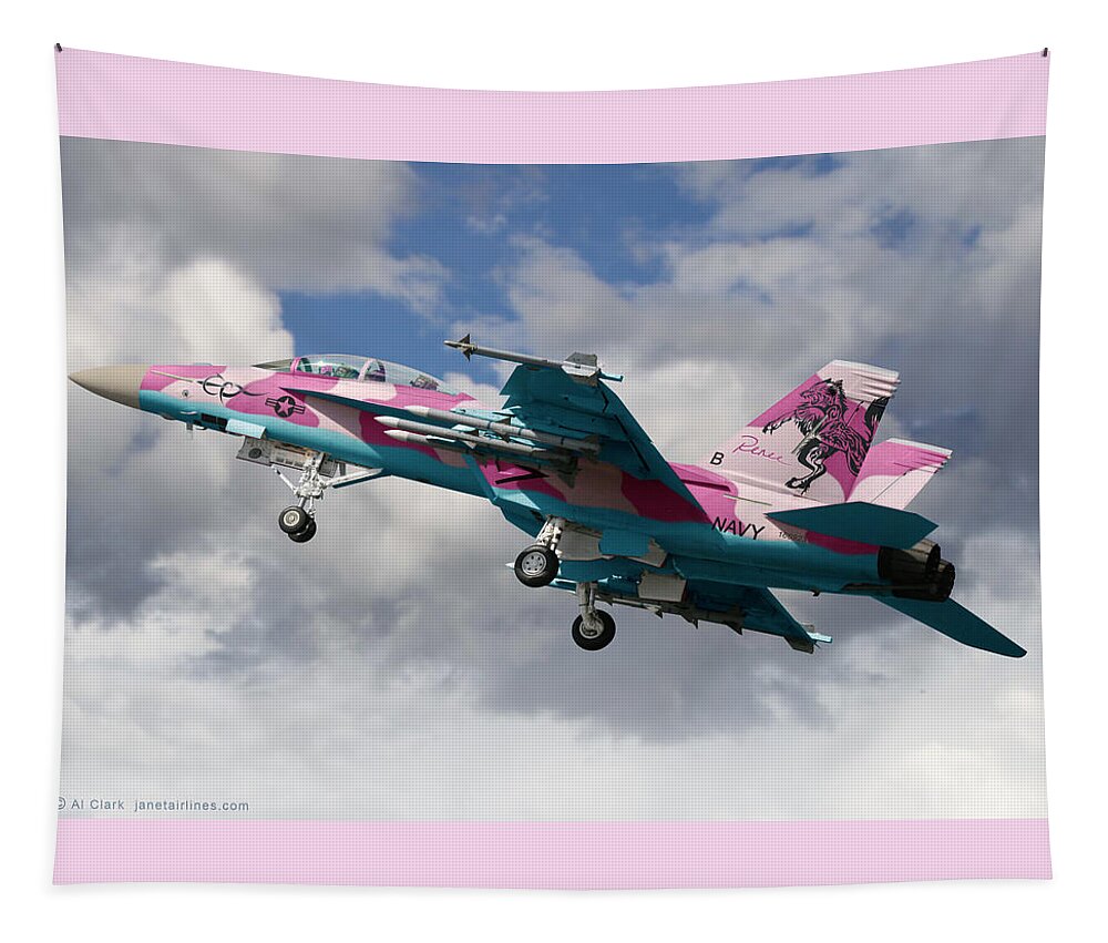Boeing Tapestry featuring the digital art Super Hornet for the Ladies by Custom Aviation Art